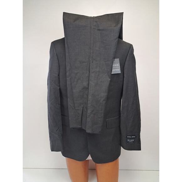 Jos A Bank Mens 2 Piece Suit 38R Charcoal Gray Wool Flat Front Pants 34x29 - Picture 4 of 14